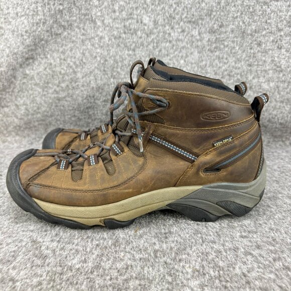 ✅ Men’s 12 Keen Targhee Brown Leather Hiking Boots Waterproof Keen-dry Cap-Toe - Picture 9 of 11